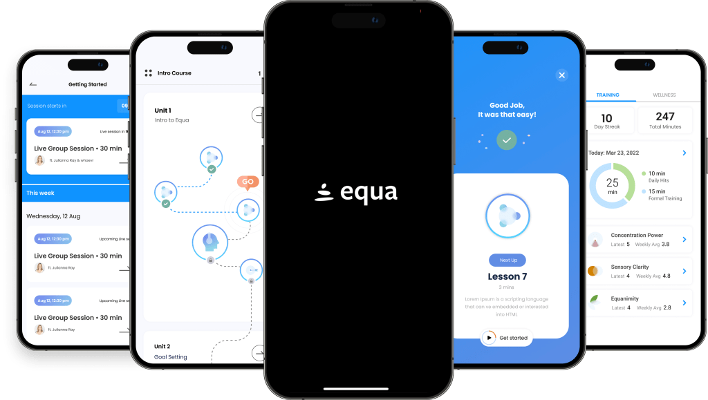 meditation app screens