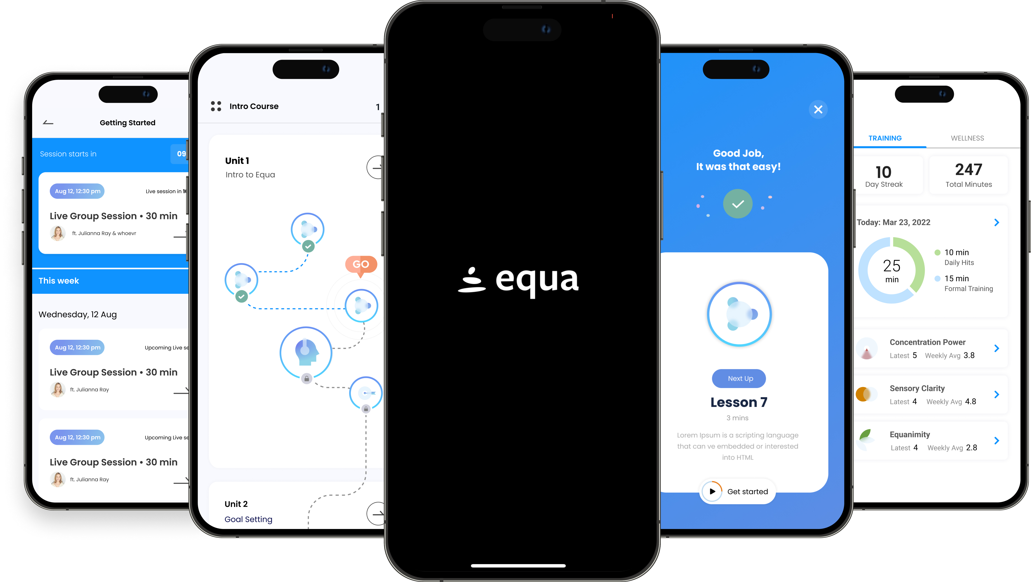meditation app screens